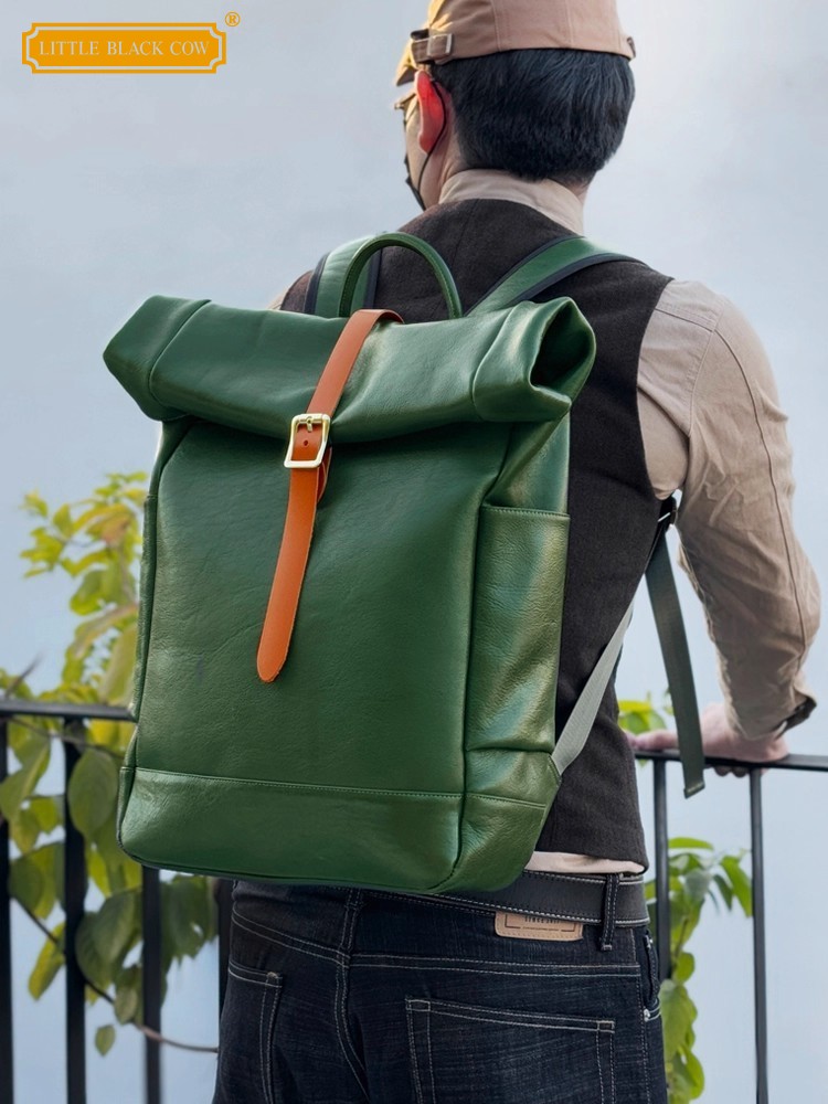 Leather Backpack Vintage - Duży męski plecak ze skóry naturalnej,