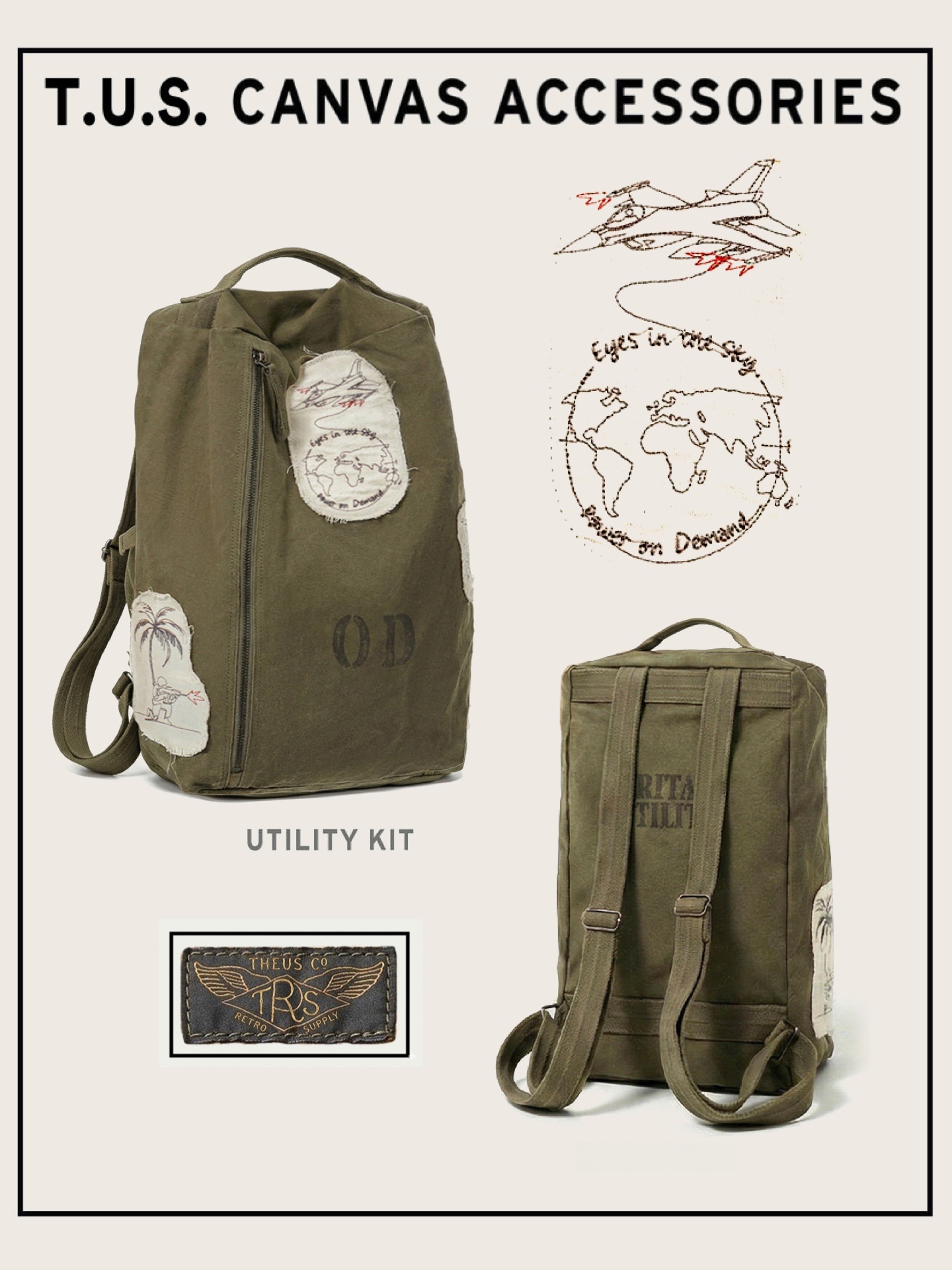 Canvas Backpack Casual - Plecak sportowy z bawełny canvas w