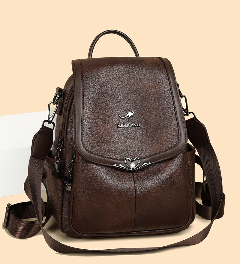Leather Backpack Vintage - Nowy damski plecak 2026, duża pojemność,
