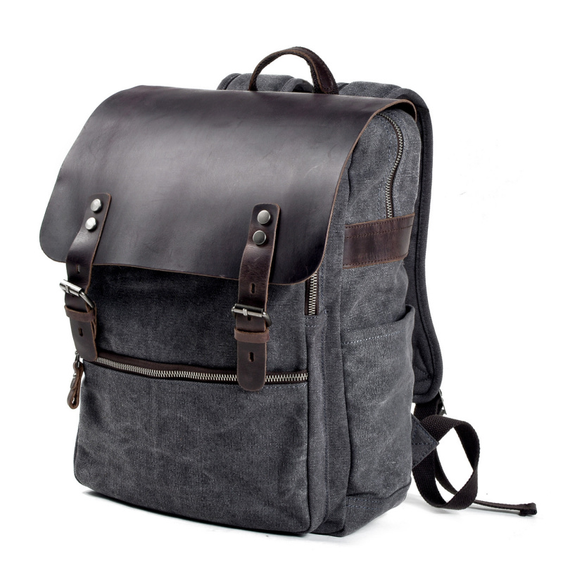 Canvas Backpack Casual - Retro męski plecak, torba na ramię,