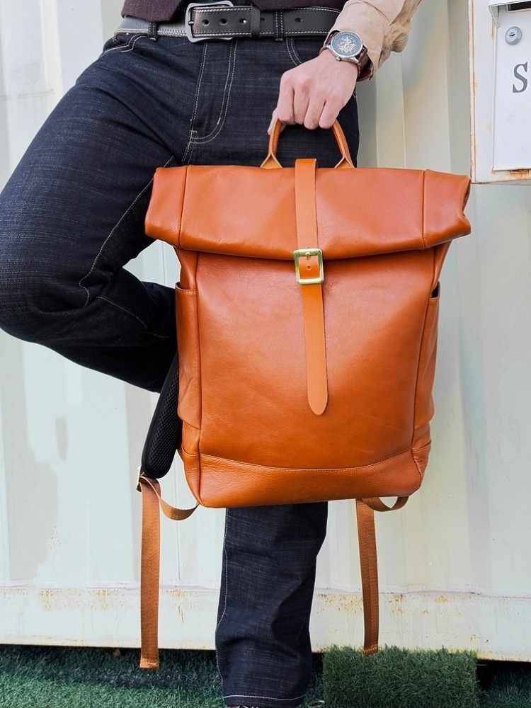 Duży męski plecak ze skóry nat – Leather Backpack Vintage recenzja i cena