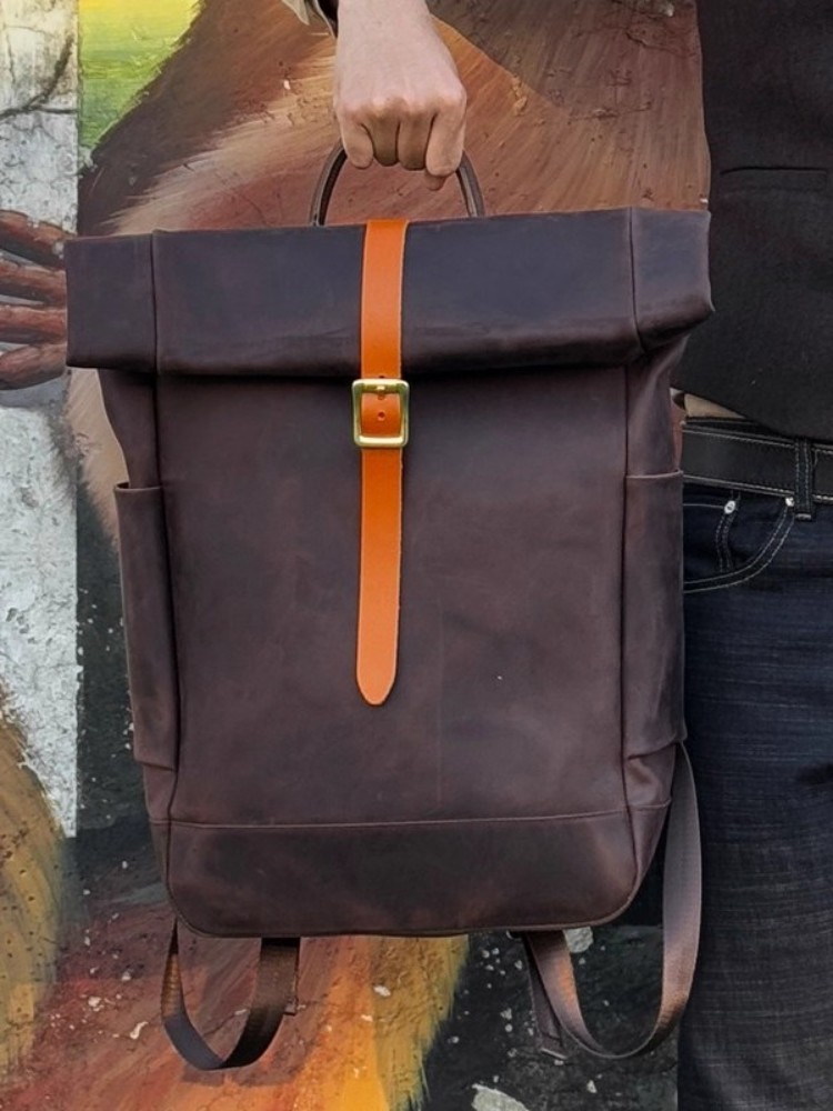 Duży męski plecak ze skóry nat – Leather Backpack Vintage recenzja i cena