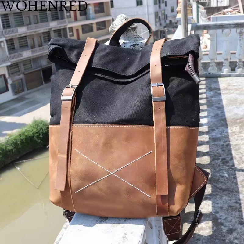 Modny męski plecak z woskowane – Leather Backpack Vintage recenzja i cena