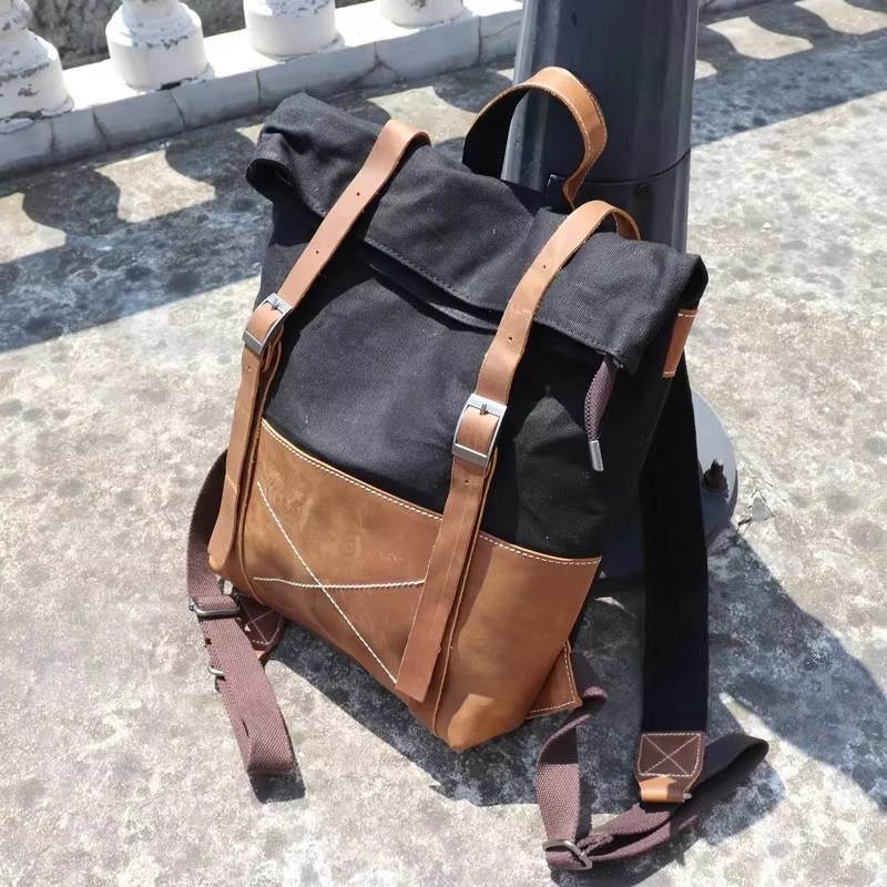Modny męski plecak z woskowane – Leather Backpack Vintage recenzja i cena