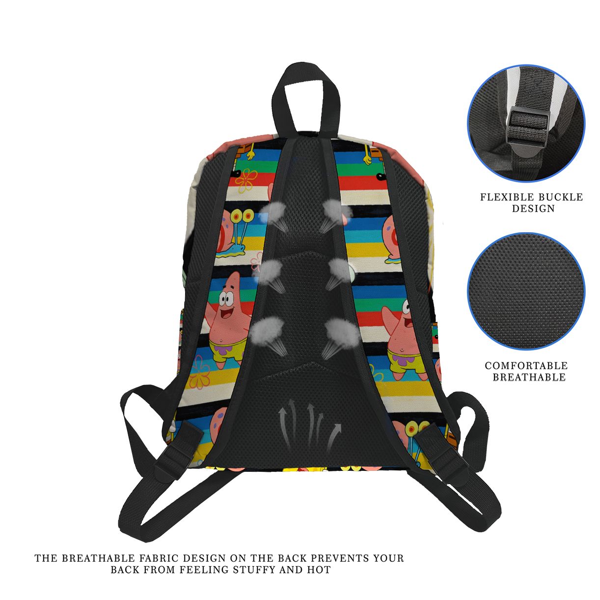Plecak w paski z motywem Spong – School Backpack Teen recenzja i cena