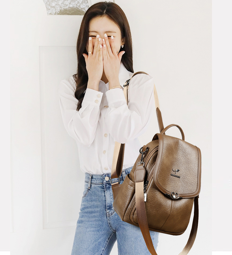 Nowy damski plecak 2026, duża  – Leather Backpack Vintage recenzja i cena