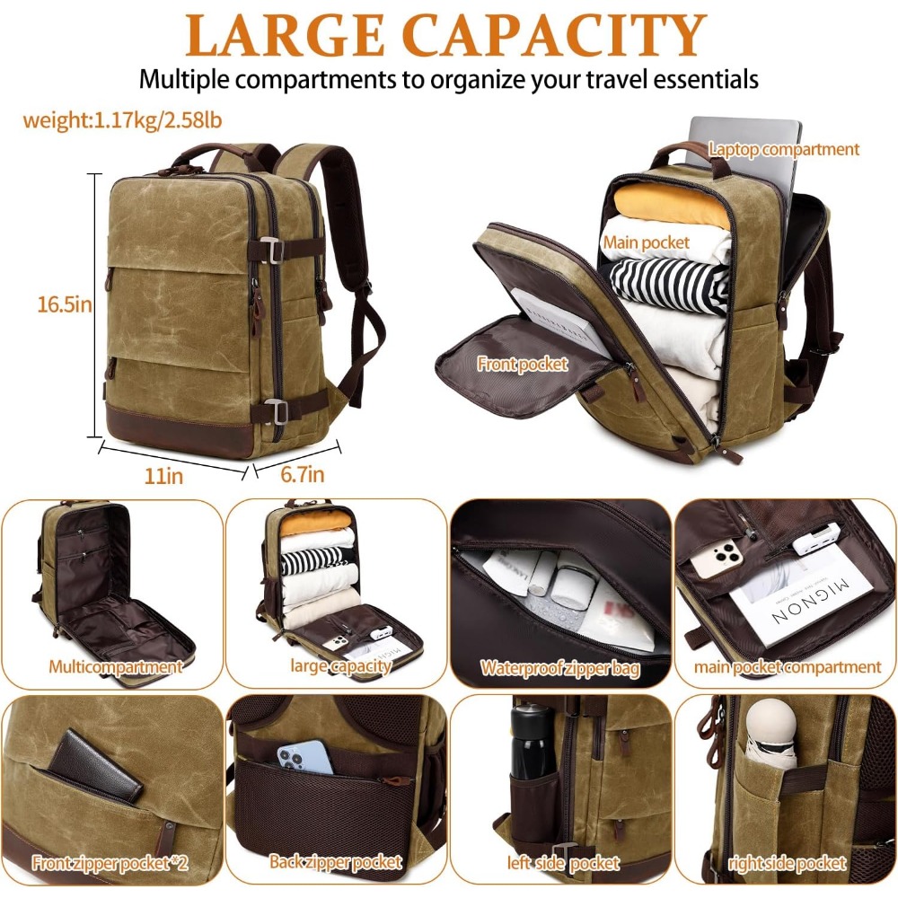 Plecak podróżny dla mężczyzn - – Canvas Backpack Casual recenzja i cena