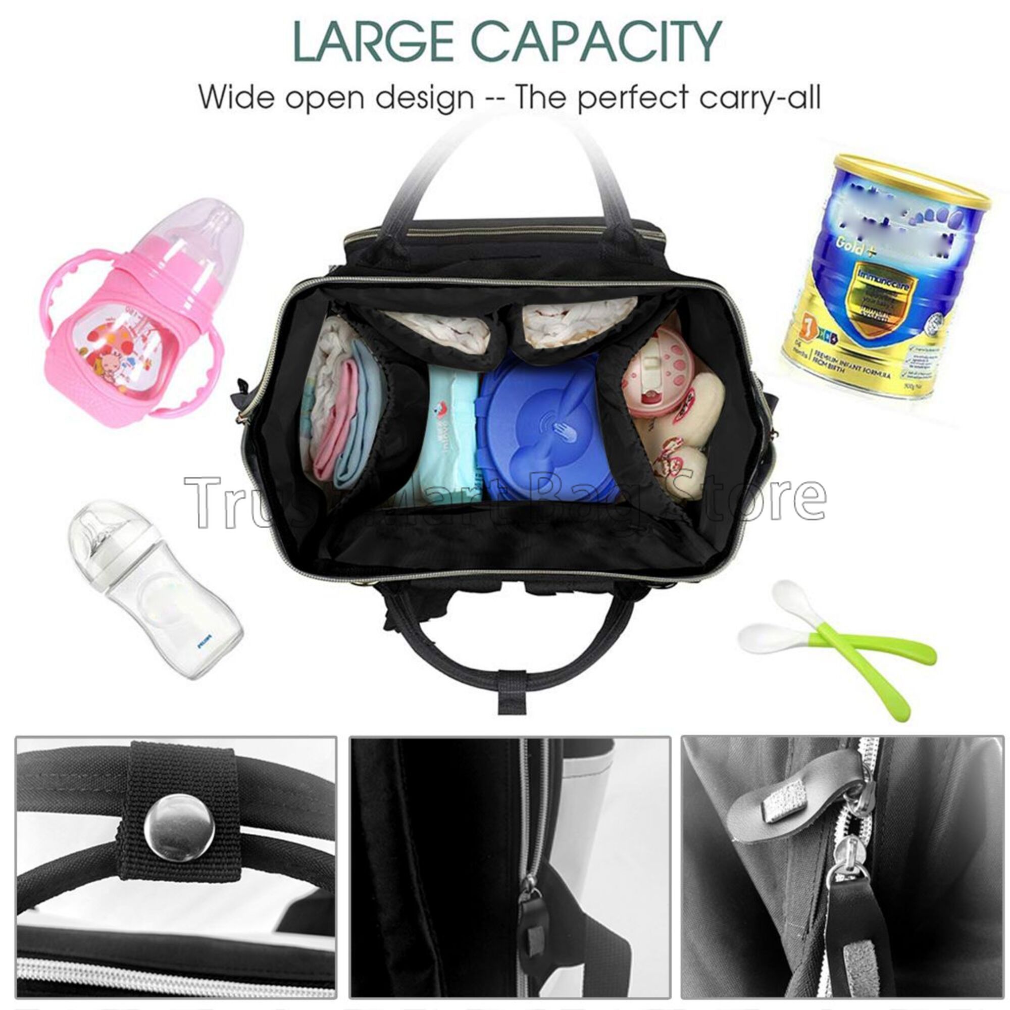 Wzór w cętki torba na pieluchy – Backpack Diaper Bag recenzja i cena
